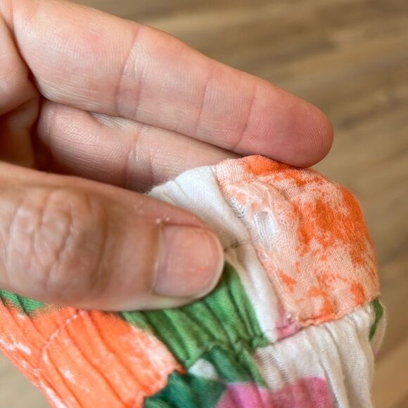 Banjanan Agatha Floral Tiered Midi Skirt in Orange/Green/Pink/White size Medium - Picture 7 of 16